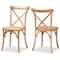 Baxton Studio Tartan Mid-Century Brown Woven Rattan and Wood Dining Chair Set(2PC) PR 195-2PC-12390-ZORO - alternate 8